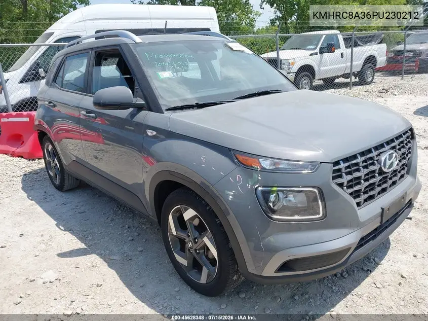 2023 Hyundai Venue Sel VIN: KMHRC8A36PU230212 Lot: 45628348