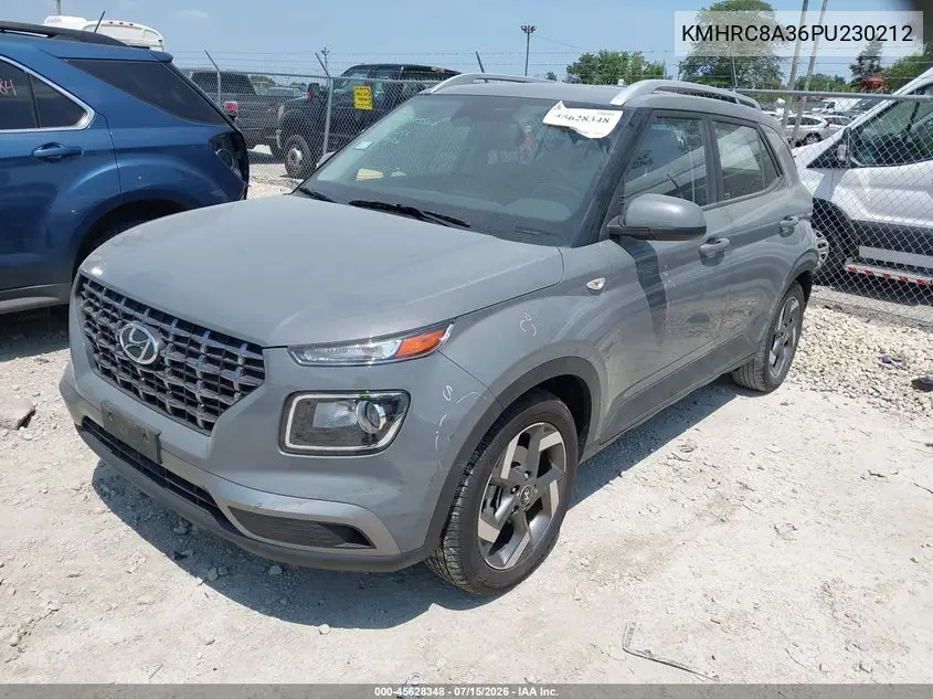 2023 Hyundai Venue Sel VIN: KMHRC8A36PU230212 Lot: 45628348