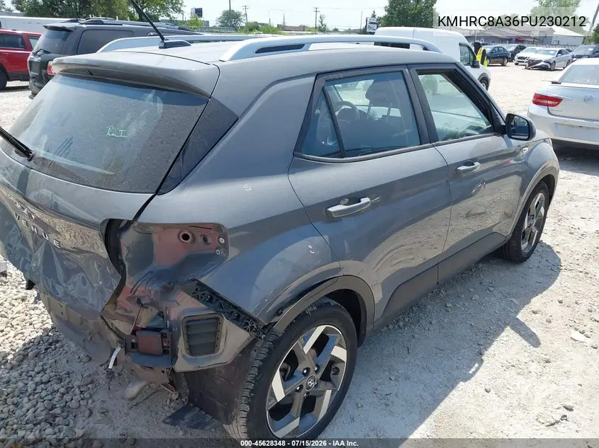 2023 Hyundai Venue Sel VIN: KMHRC8A36PU230212 Lot: 45628348