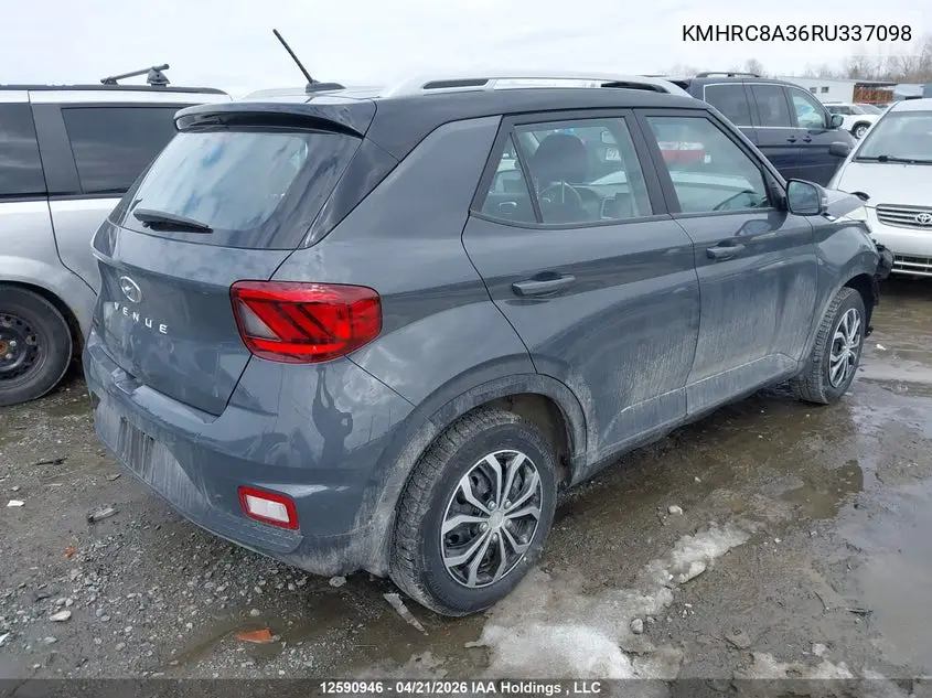 2024 Hyundai Venue Preferred With Two-Tone VIN: KMHRC8A36RU337098 Lot: 12590946