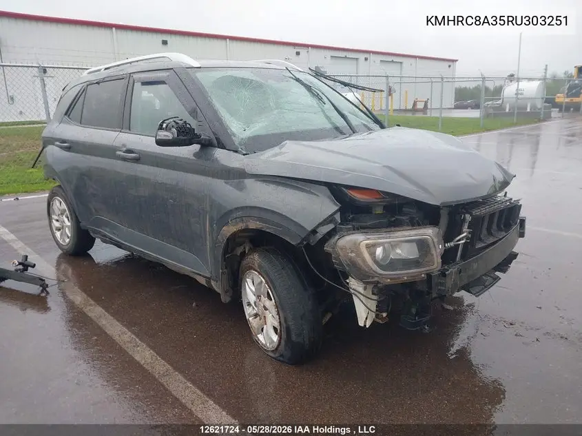 2024 Hyundai Venue Sel/Limited VIN: KMHRC8A35RU303251 Lot: 12621724