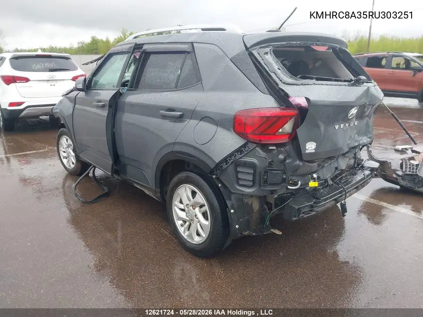 2024 Hyundai Venue Sel/Limited VIN: KMHRC8A35RU303251 Lot: 12621724