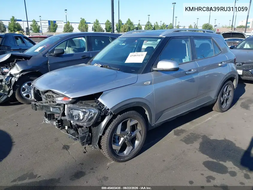 2024 Hyundai Venue Sel VIN: KMHRC8A39RU311059 Lot: 45403435