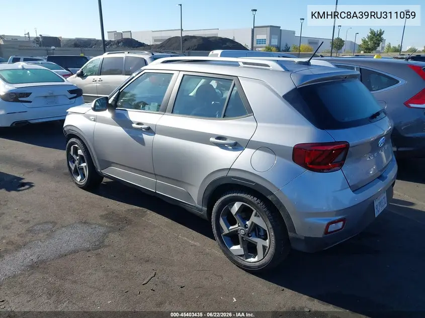 2024 Hyundai Venue Sel VIN: KMHRC8A39RU311059 Lot: 45403435