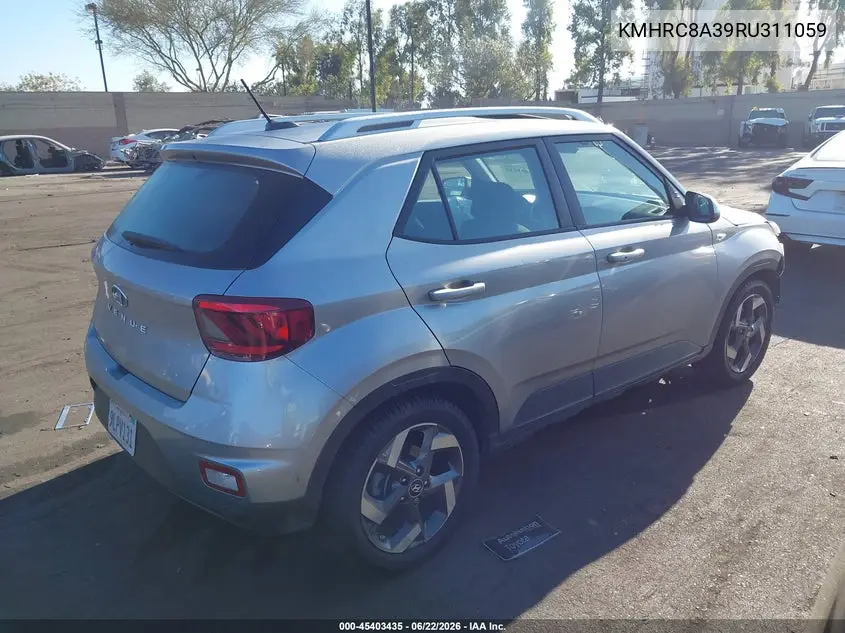 2024 Hyundai Venue Sel VIN: KMHRC8A39RU311059 Lot: 45403435