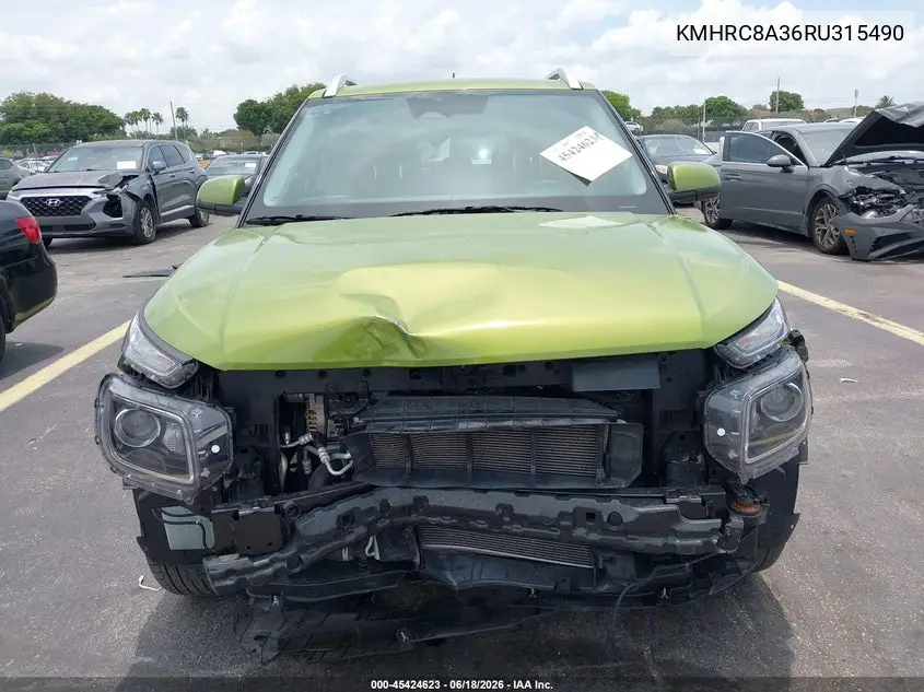 2024 Hyundai Venue Sel VIN: KMHRC8A36RU315490 Lot: 45424623