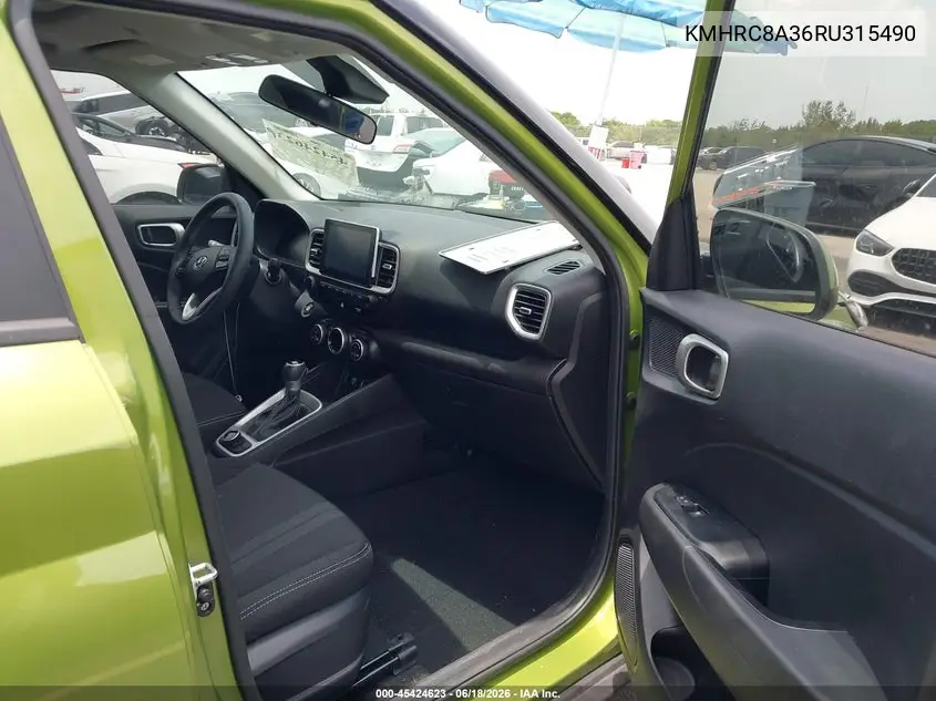 2024 Hyundai Venue Sel VIN: KMHRC8A36RU315490 Lot: 45424623