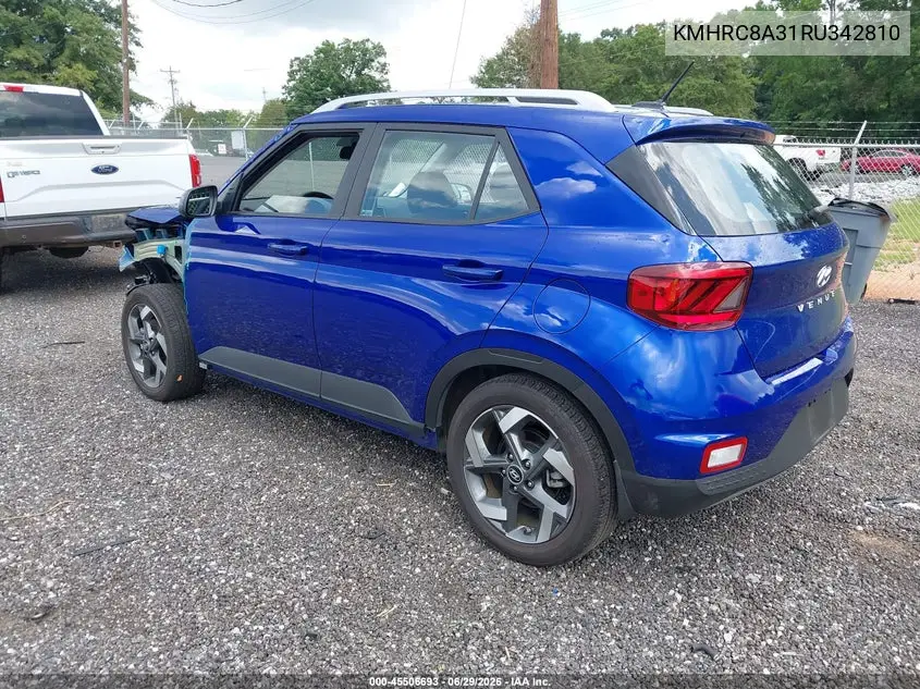 2024 Hyundai Venue Sel VIN: KMHRC8A31RU342810 Lot: 45506693