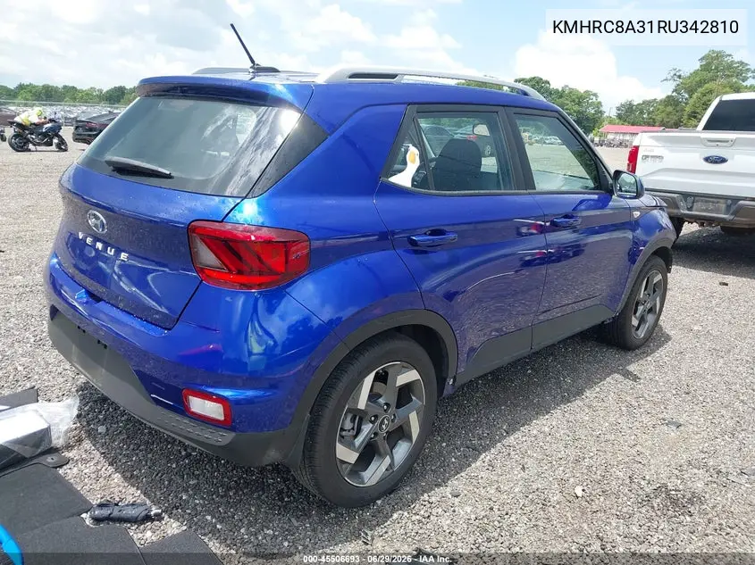 2024 Hyundai Venue Sel VIN: KMHRC8A31RU342810 Lot: 45506693