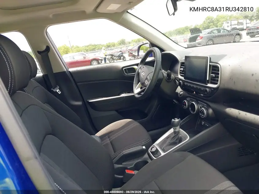 2024 Hyundai Venue Sel VIN: KMHRC8A31RU342810 Lot: 45506693