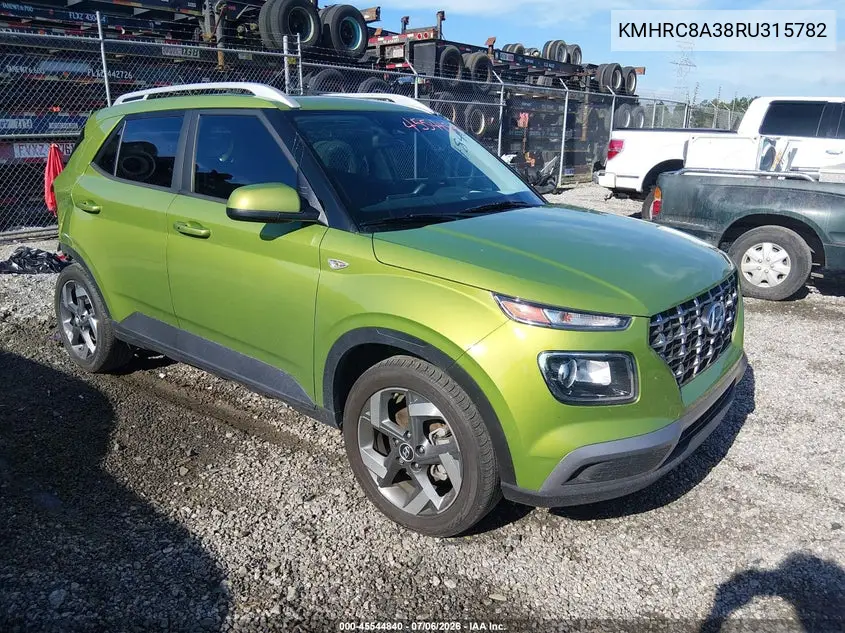 2024 Hyundai Venue Sel VIN: KMHRC8A38RU315782 Lot: 45544840