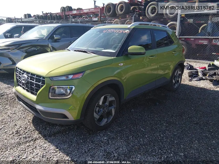 2024 Hyundai Venue Sel VIN: KMHRC8A38RU315782 Lot: 45544840