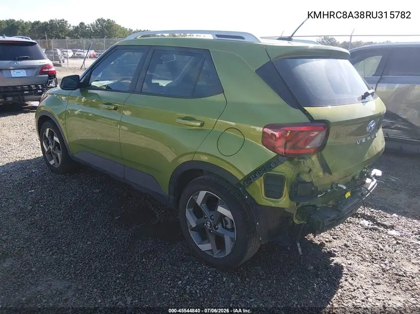 2024 Hyundai Venue Sel VIN: KMHRC8A38RU315782 Lot: 45544840