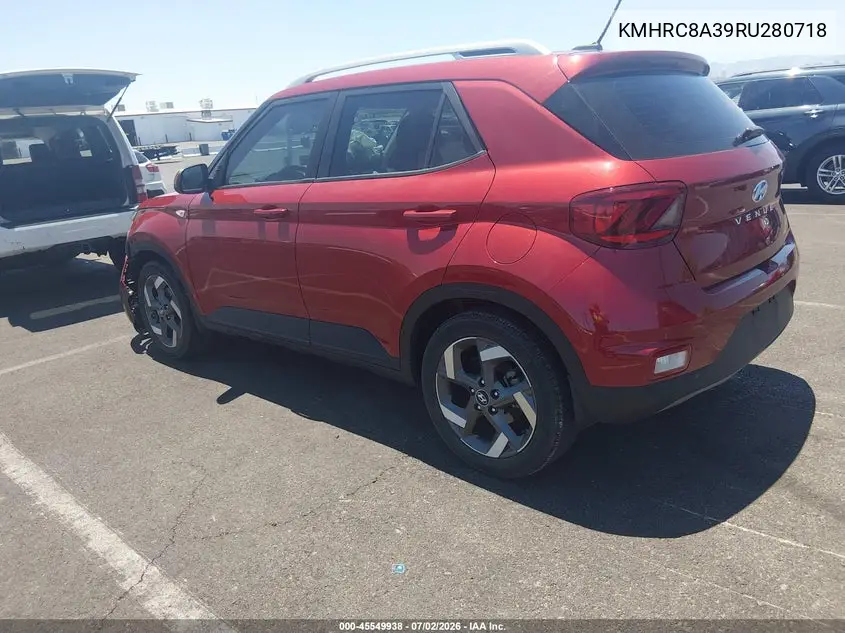 2024 Hyundai Venue Sel VIN: KMHRC8A39RU280718 Lot: 45549938