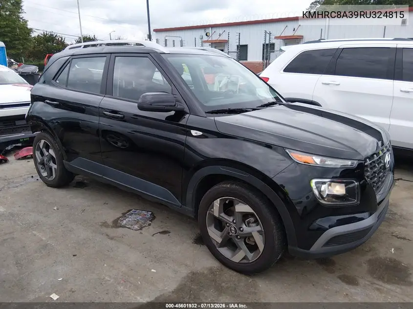 2024 Hyundai Venue Sel VIN: KMHRC8A39RU324815 Lot: 45601932
