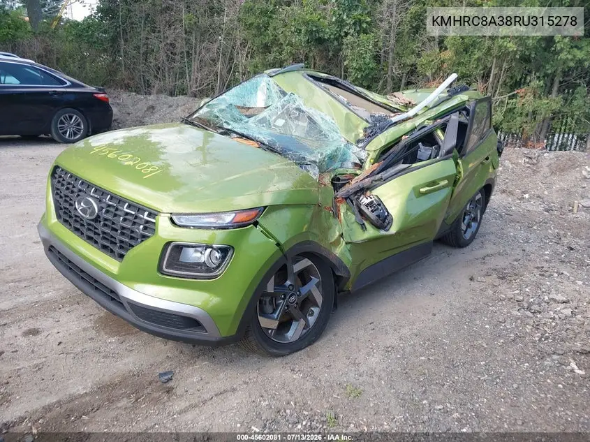 2024 Hyundai Venue Sel VIN: KMHRC8A38RU315278 Lot: 45602081