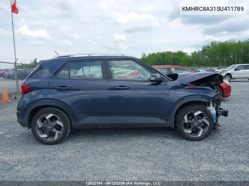 2025 Hyundai Venue Sel/Limited VIN: KMHRC8A31SU411789 Lot: 12632184