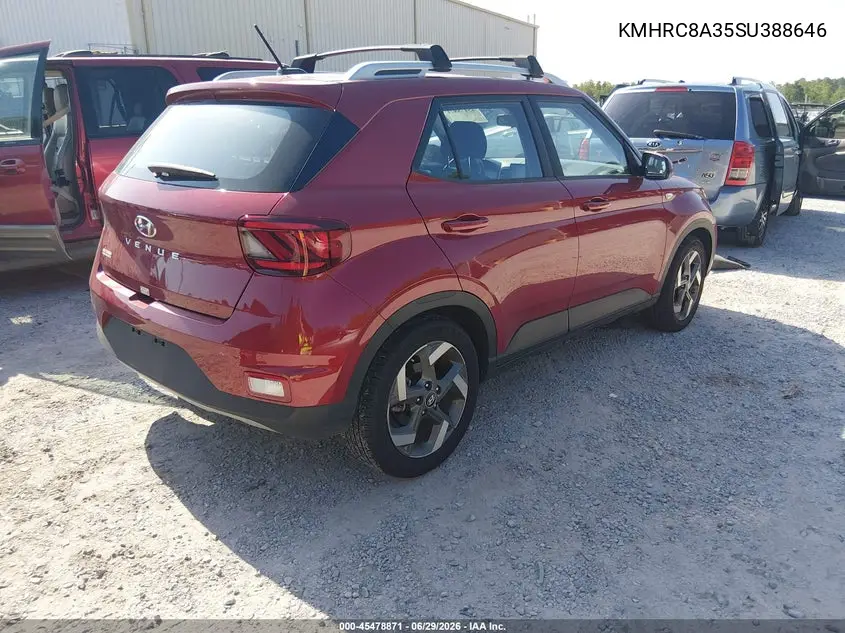 2025 Hyundai Venue Sel VIN: KMHRC8A35SU388646 Lot: 45478871