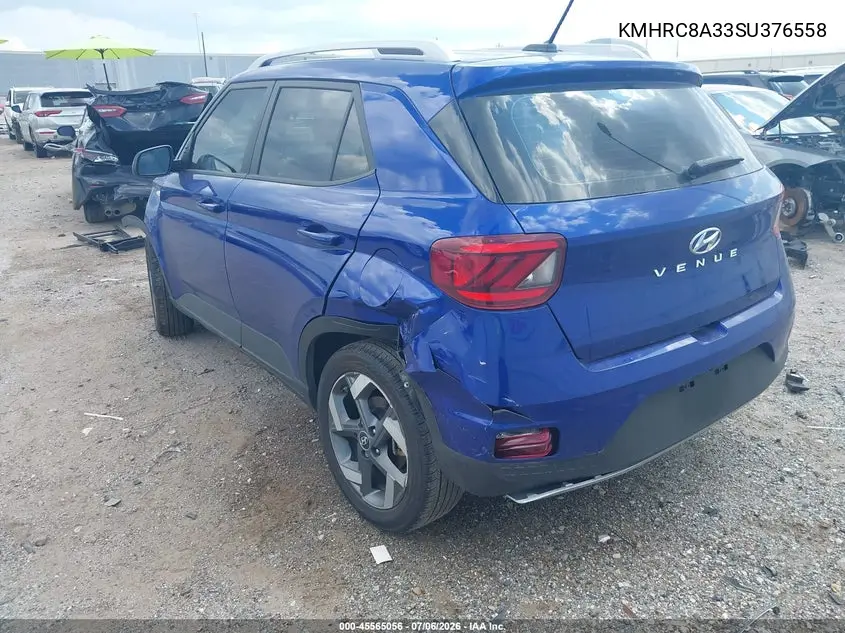 2025 Hyundai Venue Sel VIN: KMHRC8A33SU376558 Lot: 45565056