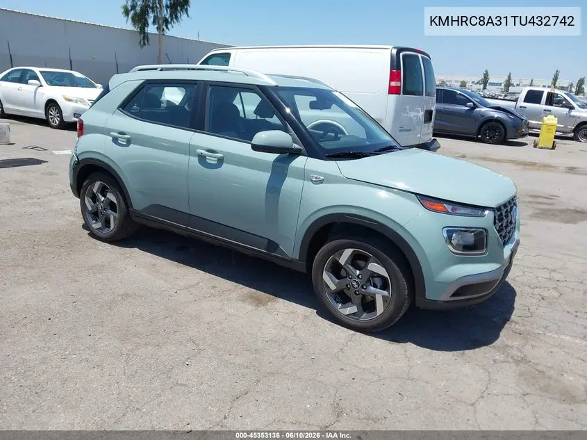 2026 Hyundai Venue Sel VIN: KMHRC8A31TU432742 Lot: 45353136