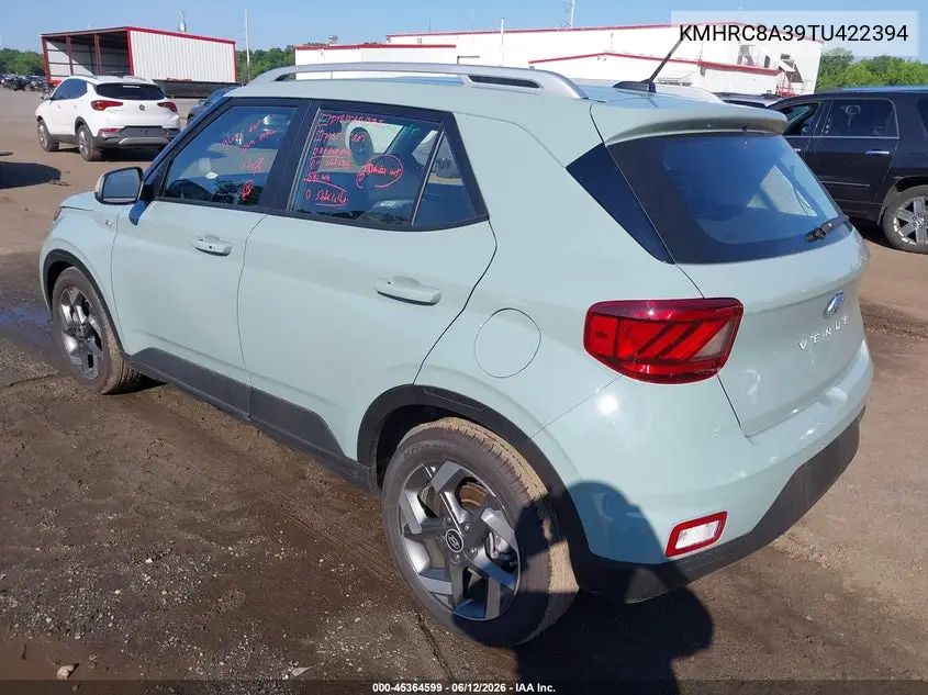 2026 Hyundai Venue Sel VIN: KMHRC8A39TU422394 Lot: 45364599