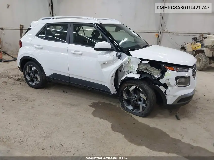 2026 Hyundai Venue Sel VIN: KMHRC8A30TU421747 Lot: 45397264