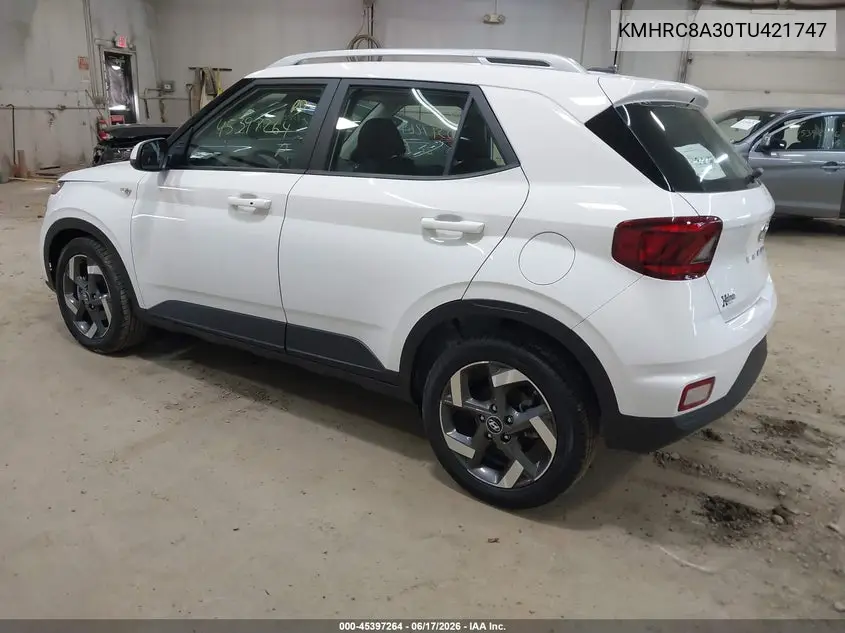 2026 Hyundai Venue Sel VIN: KMHRC8A30TU421747 Lot: 45397264