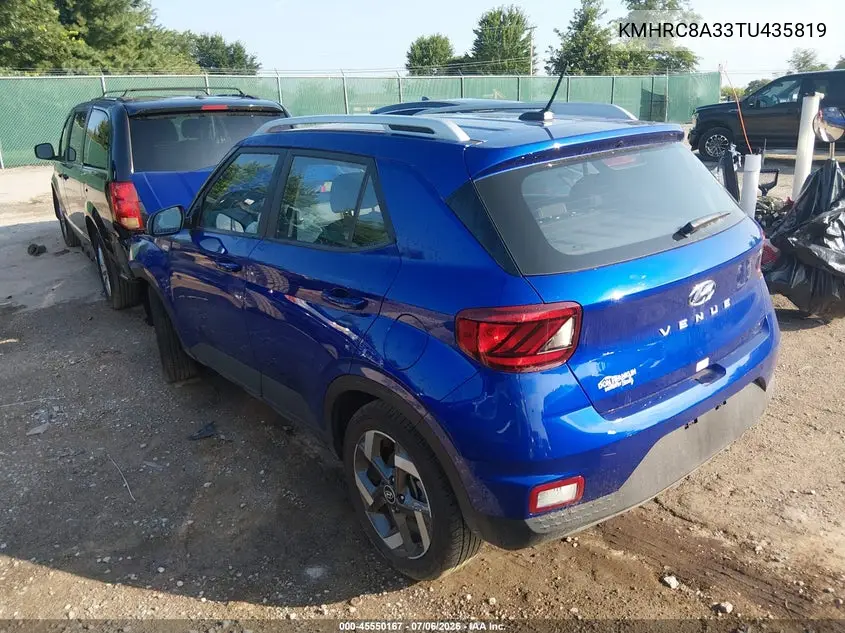 2026 Hyundai Venue Sel VIN: KMHRC8A33TU435819 Lot: 45550167