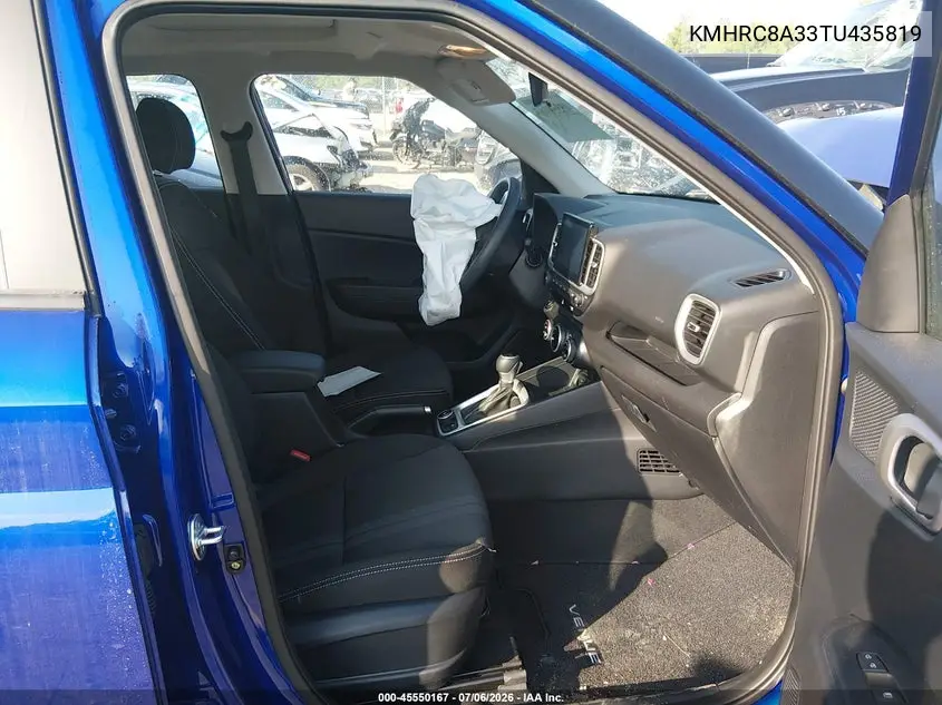 2026 Hyundai Venue Sel VIN: KMHRC8A33TU435819 Lot: 45550167