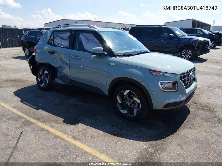 2026 Hyundai Venue Sel VIN: KMHRC8A30TU418749 Lot: 45556365