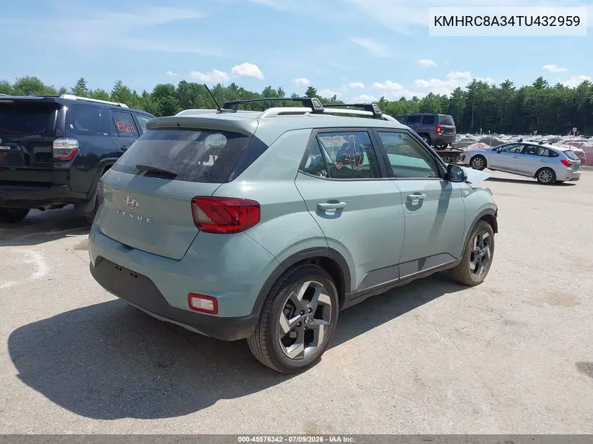 2026 Hyundai Venue Sel VIN: KMHRC8A34TU432959 Lot: 45576342