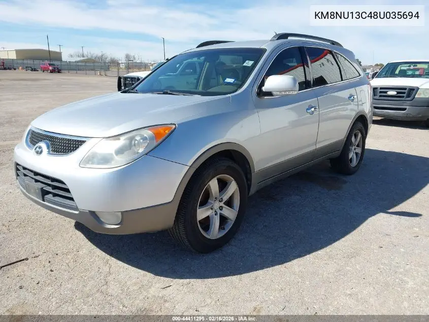 2008 Hyundai Veracruz Gls/Limited/Se VIN: KM8NU13C48U035694 Lot: 44411295