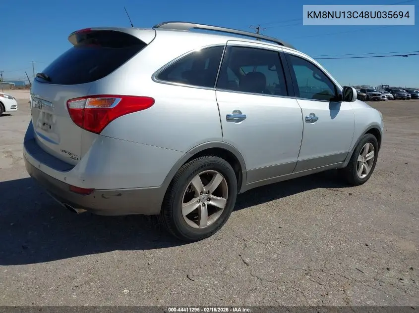 2008 Hyundai Veracruz Gls/Limited/Se VIN: KM8NU13C48U035694 Lot: 44411295