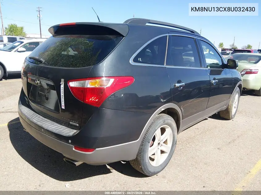 2008 Hyundai Veracruz Gls/Limited/Se VIN: KM8NU13CX8U032430 Lot: 44894872