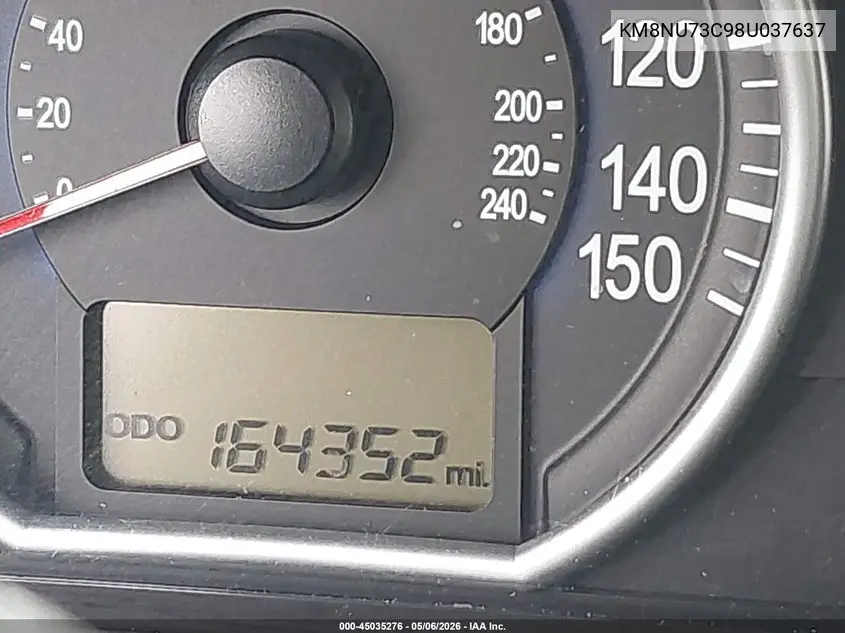 2008 Hyundai Veracruz VIN: KM8NU73C98U037637 Lot: 45035276