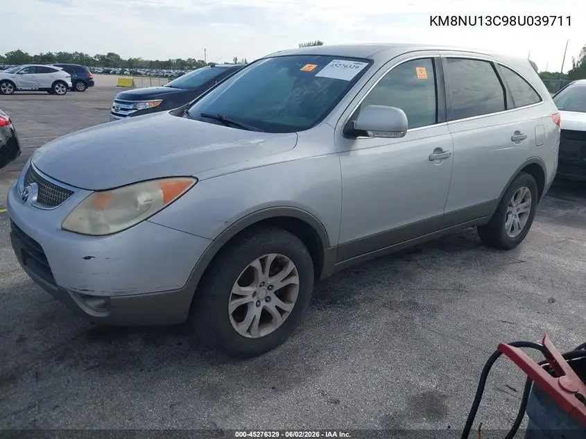 2008 Hyundai Veracruz Gls/Limited/Se VIN: KM8NU13C98U039711 Lot: 45276329