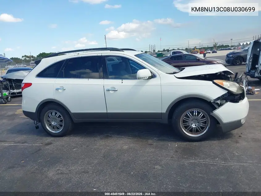 2008 Hyundai Veracruz Gls/Limited/Se VIN: KM8NU13C08U030699 Lot: 45451649