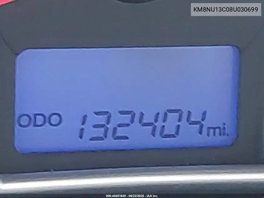 2008 Hyundai Veracruz Gls/Limited/Se VIN: KM8NU13C08U030699 Lot: 45451649
