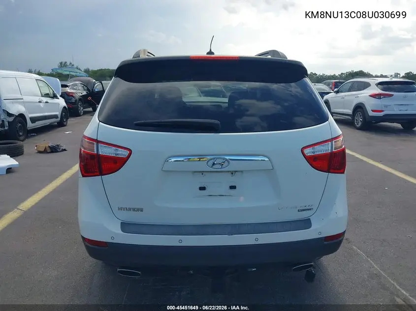 2008 Hyundai Veracruz Gls/Limited/Se VIN: KM8NU13C08U030699 Lot: 45451649