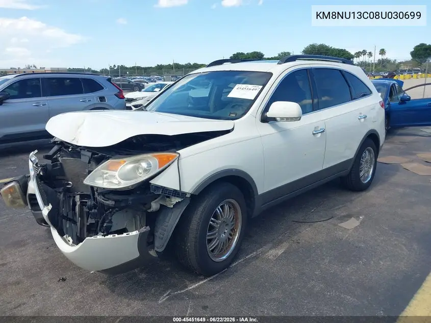 2008 Hyundai Veracruz Gls/Limited/Se VIN: KM8NU13C08U030699 Lot: 45451649