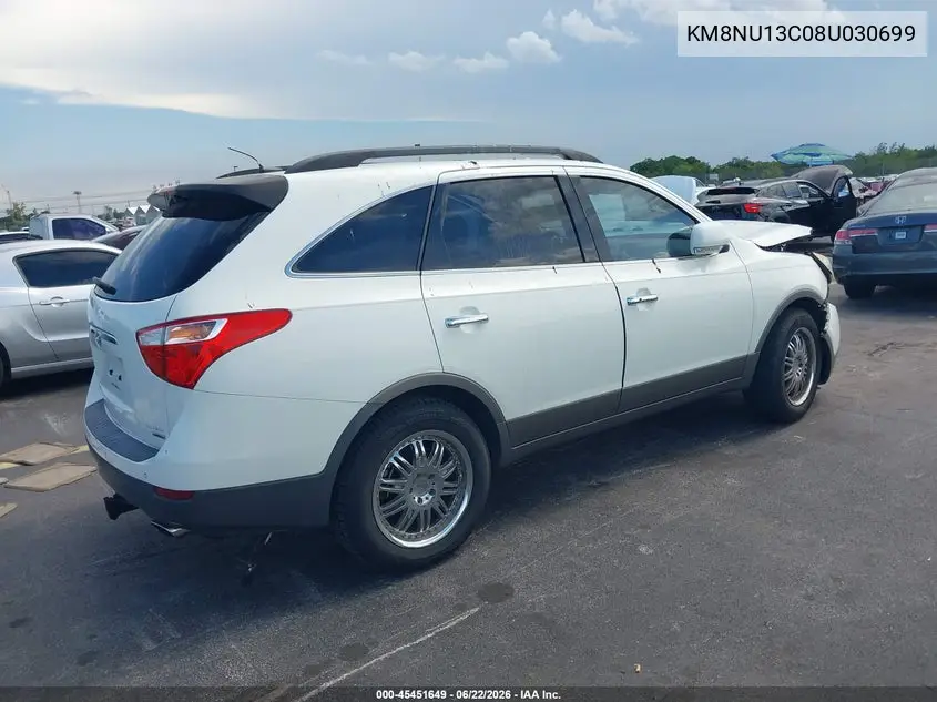 2008 Hyundai Veracruz Gls/Limited/Se VIN: KM8NU13C08U030699 Lot: 45451649