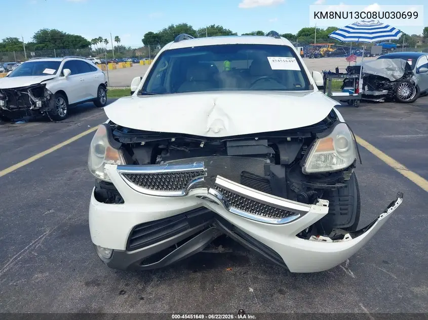 2008 Hyundai Veracruz Gls/Limited/Se VIN: KM8NU13C08U030699 Lot: 45451649