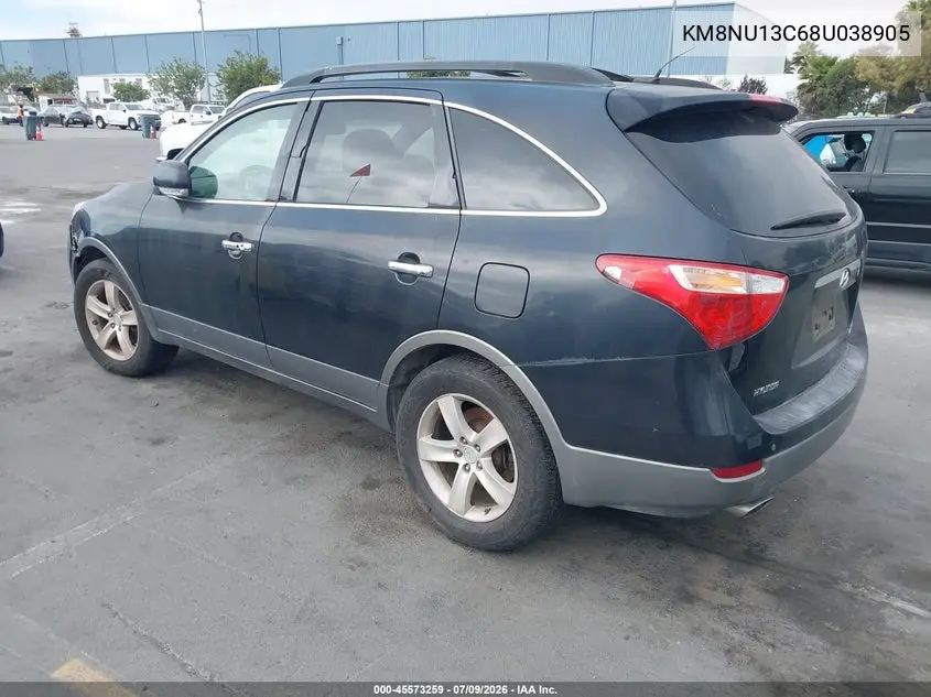2008 Hyundai Veracruz Gls/Limited/Se VIN: KM8NU13C68U038905 Lot: 45573259