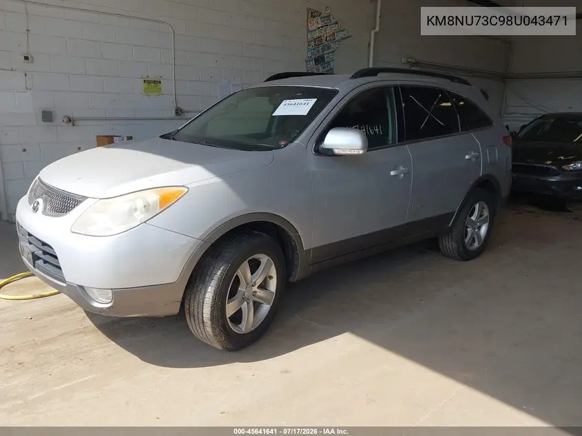 2008 Hyundai Veracruz Gls/Limited/Se VIN: KM8NU73C98U043471 Lot: 45641641