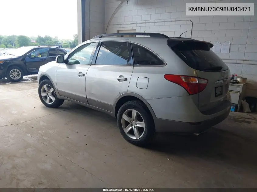 2008 Hyundai Veracruz Gls/Limited/Se VIN: KM8NU73C98U043471 Lot: 45641641