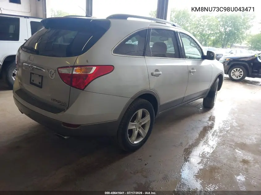 2008 Hyundai Veracruz Gls/Limited/Se VIN: KM8NU73C98U043471 Lot: 45641641
