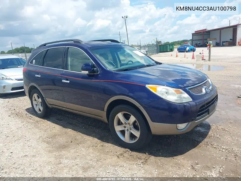 2010 Hyundai Veracruz Limited VIN: KM8NU4CC3AU100798 Lot: 45616793