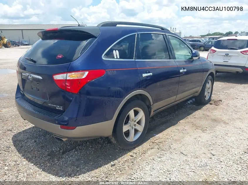 2010 Hyundai Veracruz Limited VIN: KM8NU4CC3AU100798 Lot: 45616793