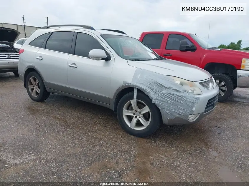 2011 Hyundai Veracruz Limited VIN: KM8NU4CC3BU170190 Lot: 45213385