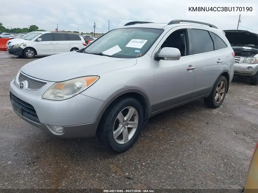 2011 Hyundai Veracruz Limited VIN: KM8NU4CC3BU170190 Lot: 45213385